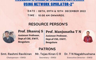 3-DAYS HANDS-ON SESSION ON MODELING A WIRED & WIRELESS NETWORKS USING NETWORK SIMULATOR-2”